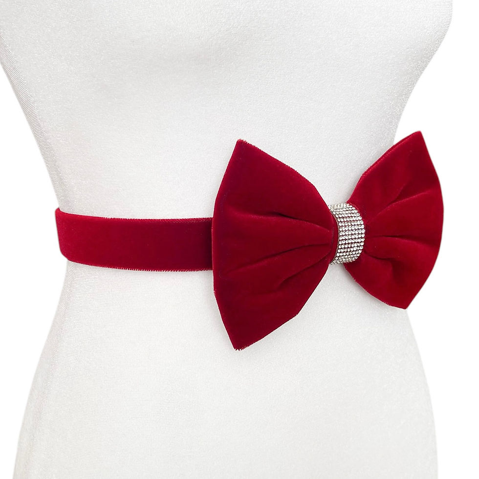 Thumbnail: Velvet Bow Belt with Rhinestones | 5 Colors
