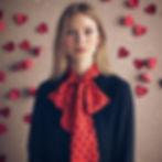 Black Hearts Silk Bow Scarf | Big Bow | Silk Scarf | Pussy Bow | Head Scarf | Gifts for her | Valentines Day Gift | Hair Tie