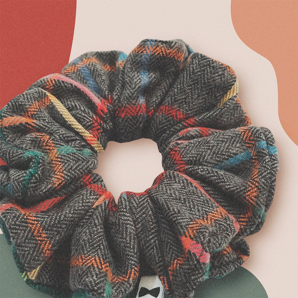 Thumbnail: Herringbone Plaid Scrunchie | 2 Sizes