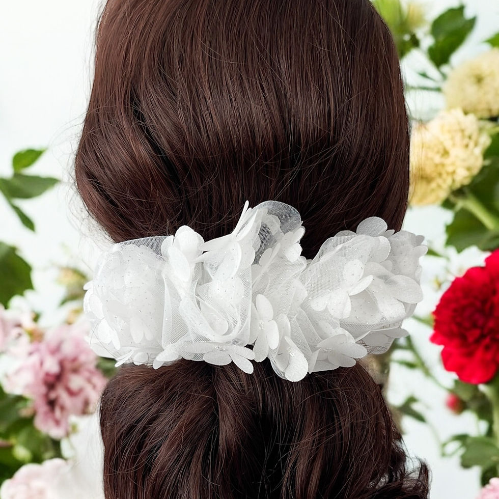 Thumbnail: Glitter Flower Tulle Scrunchie | 2 Sizes