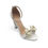 Thumbnail: White Metallic gold greek key bow designer shoe clips