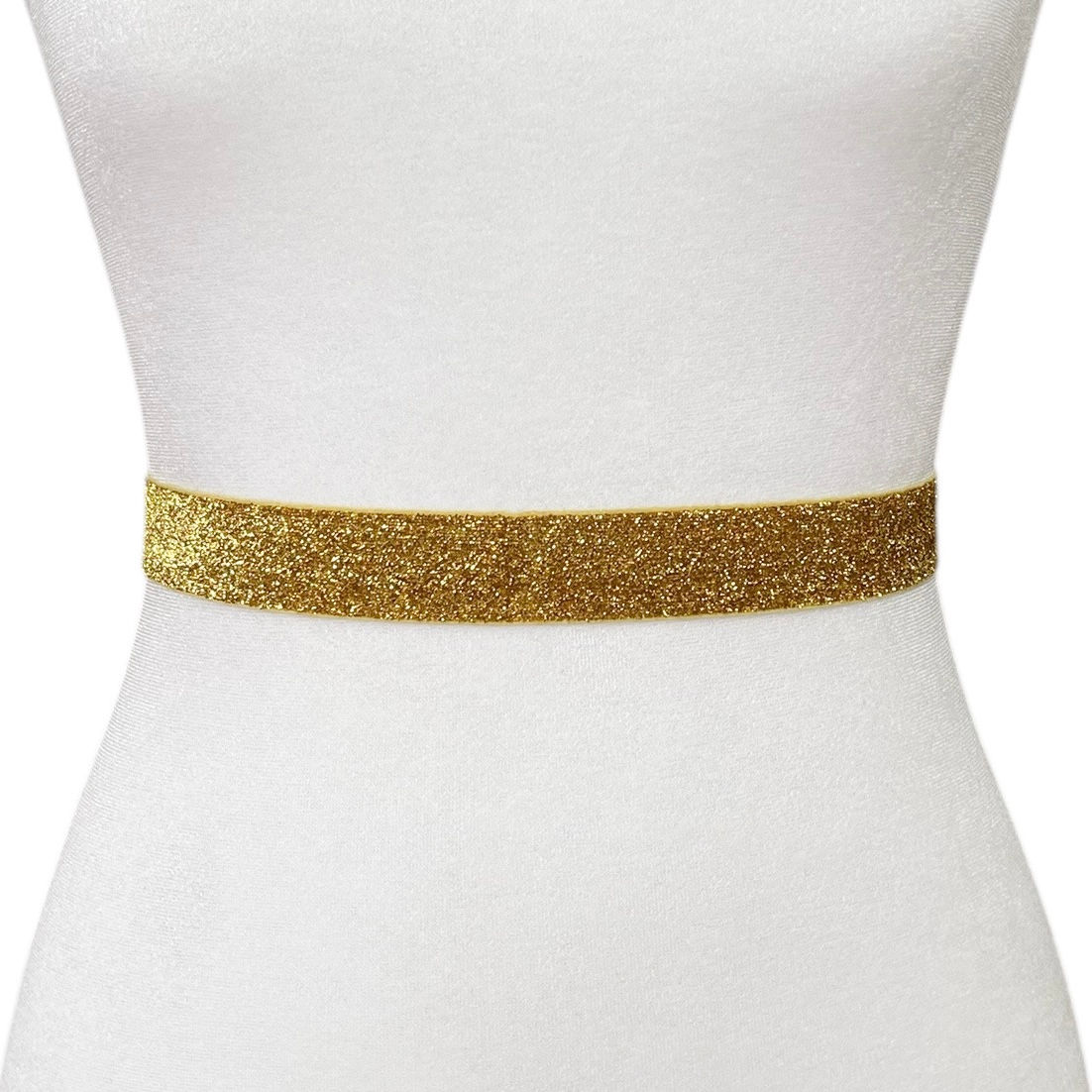 Glitter sparkle elastic band belt holiday formal gold silver black melissa velia designer brand