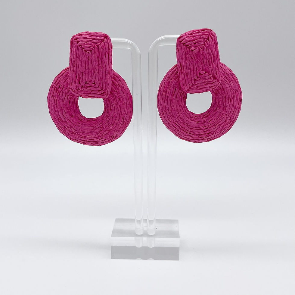 Thumbnail: Natural Raffia Eighties Earrings