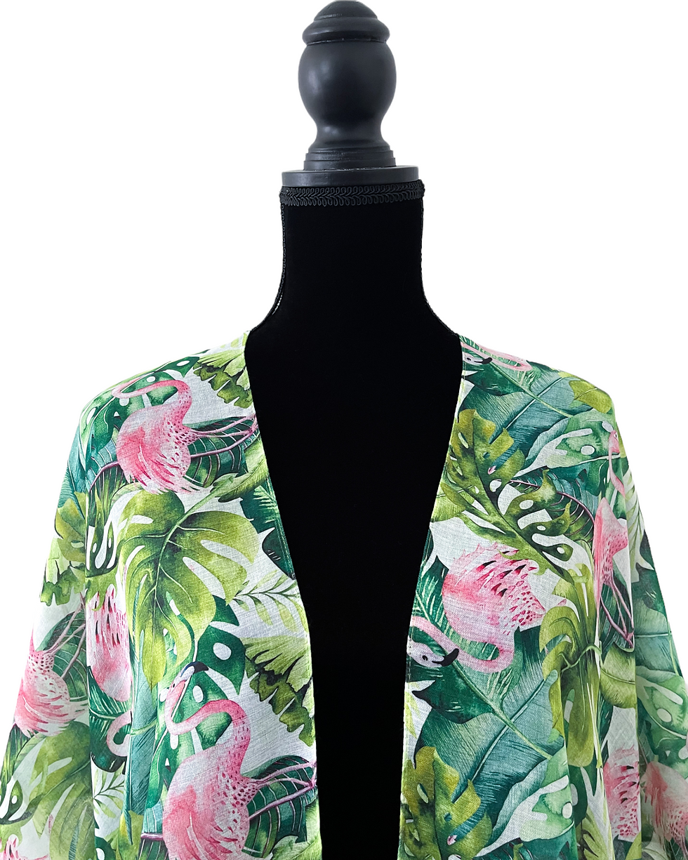 Thumbnail: Wild Flamingos Kimono Cover up
