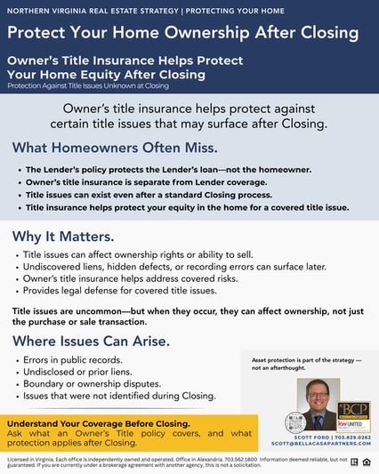 Owner’s Title Insurance: Protecting Your Home After Closing | Northern Virginia Real Estate Strategy