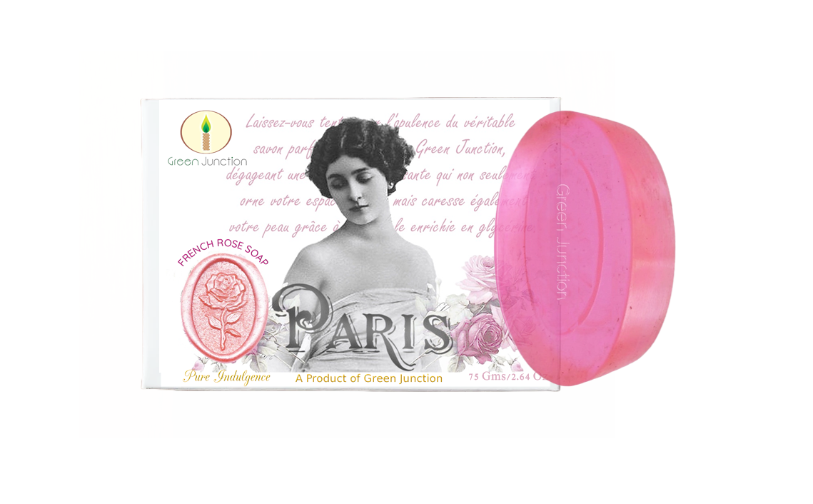 French Rose Glycerine Soap 75 G Set of 2 Soaps )