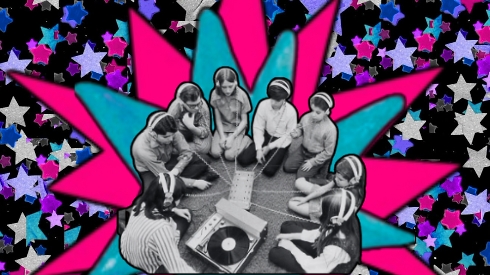 A música pode se demonstrar como possível hiperfoco de uma geração que consome música, principalmente o pop, por grandes intervalos de tempo. (Imagem: colagem por Gabriela Myller)