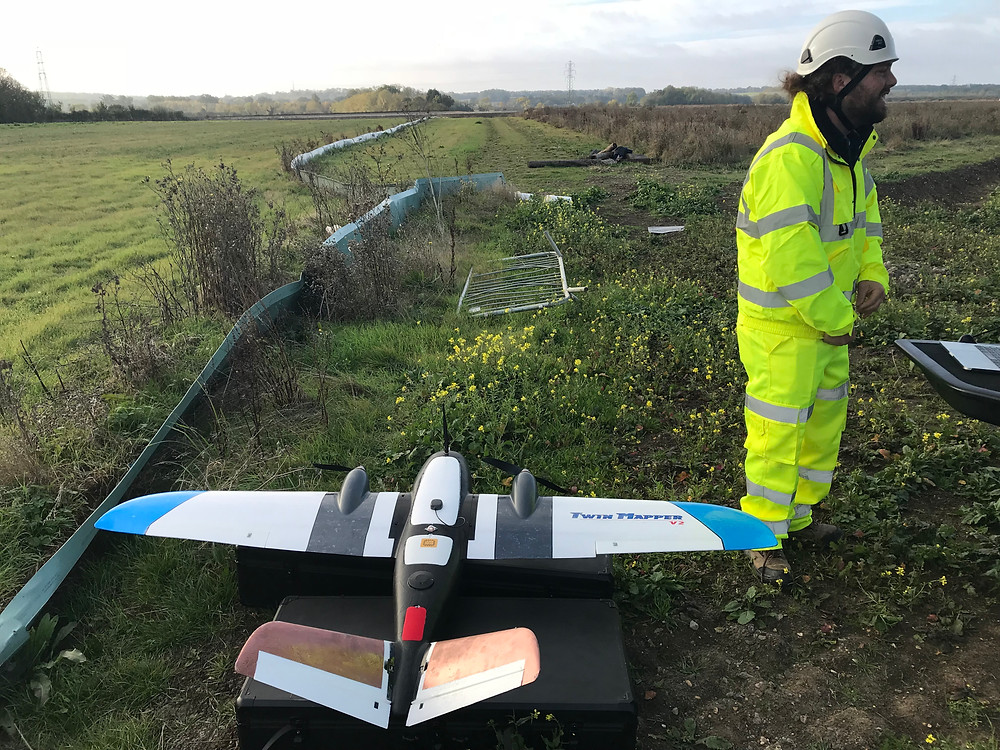 ProDroneWorx using fixed wing PPK drone technology on UK infrastructure project