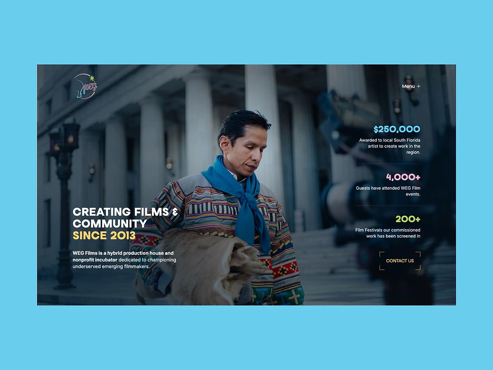 WEG Films Production House & Creative Incubator Website Design by Rhea Creatives - Cinematic Portfolio & Independent Film Showcase UI