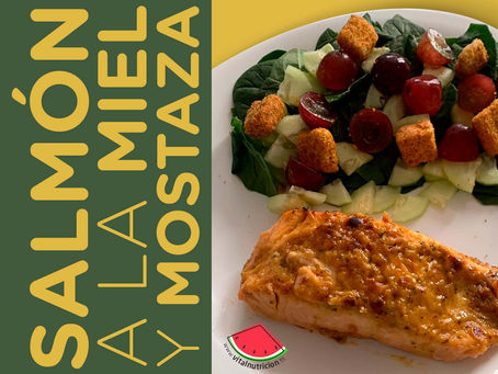 Salmón a la miel y mostaza.