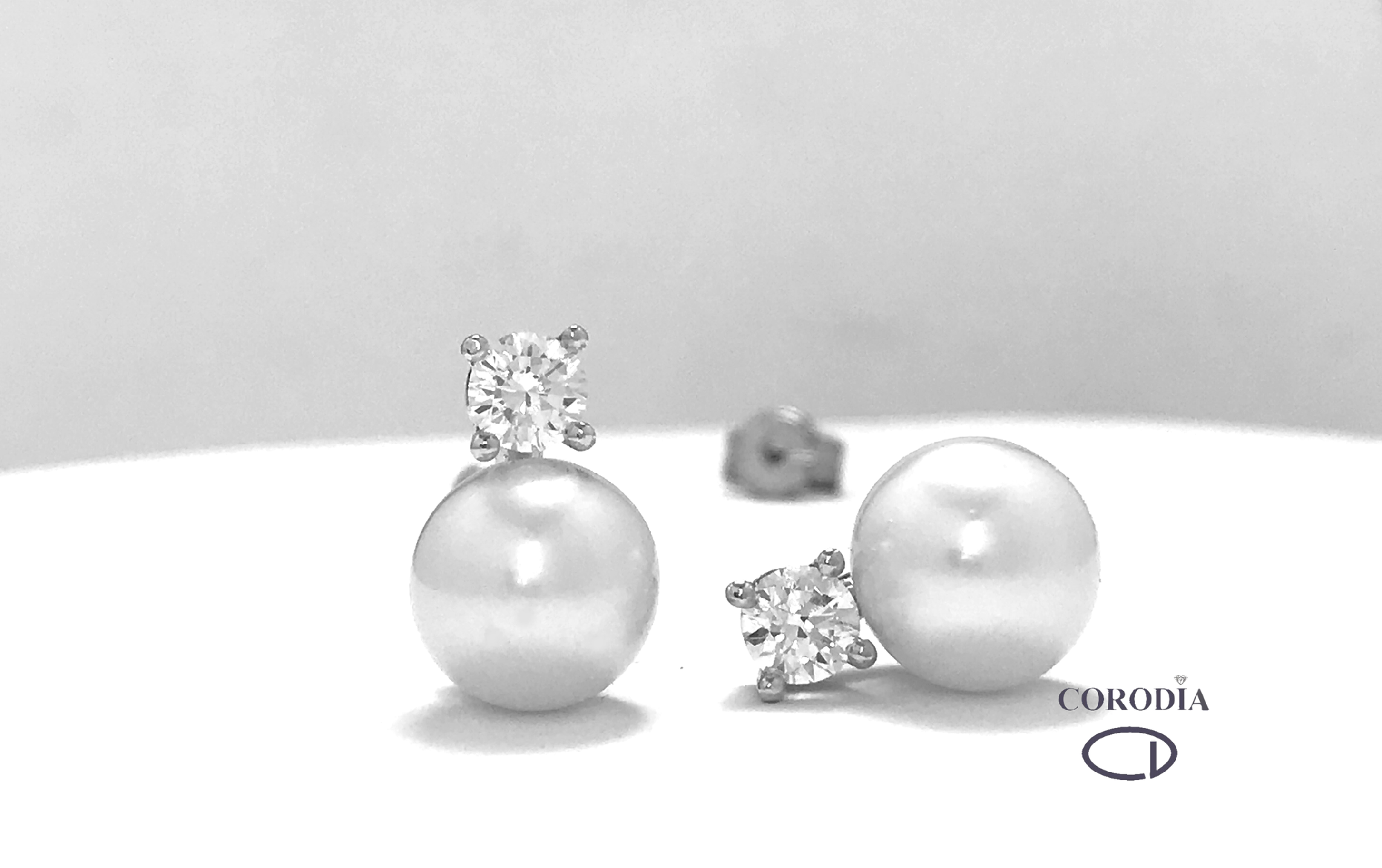 Pendiente Perlas y Brillantes