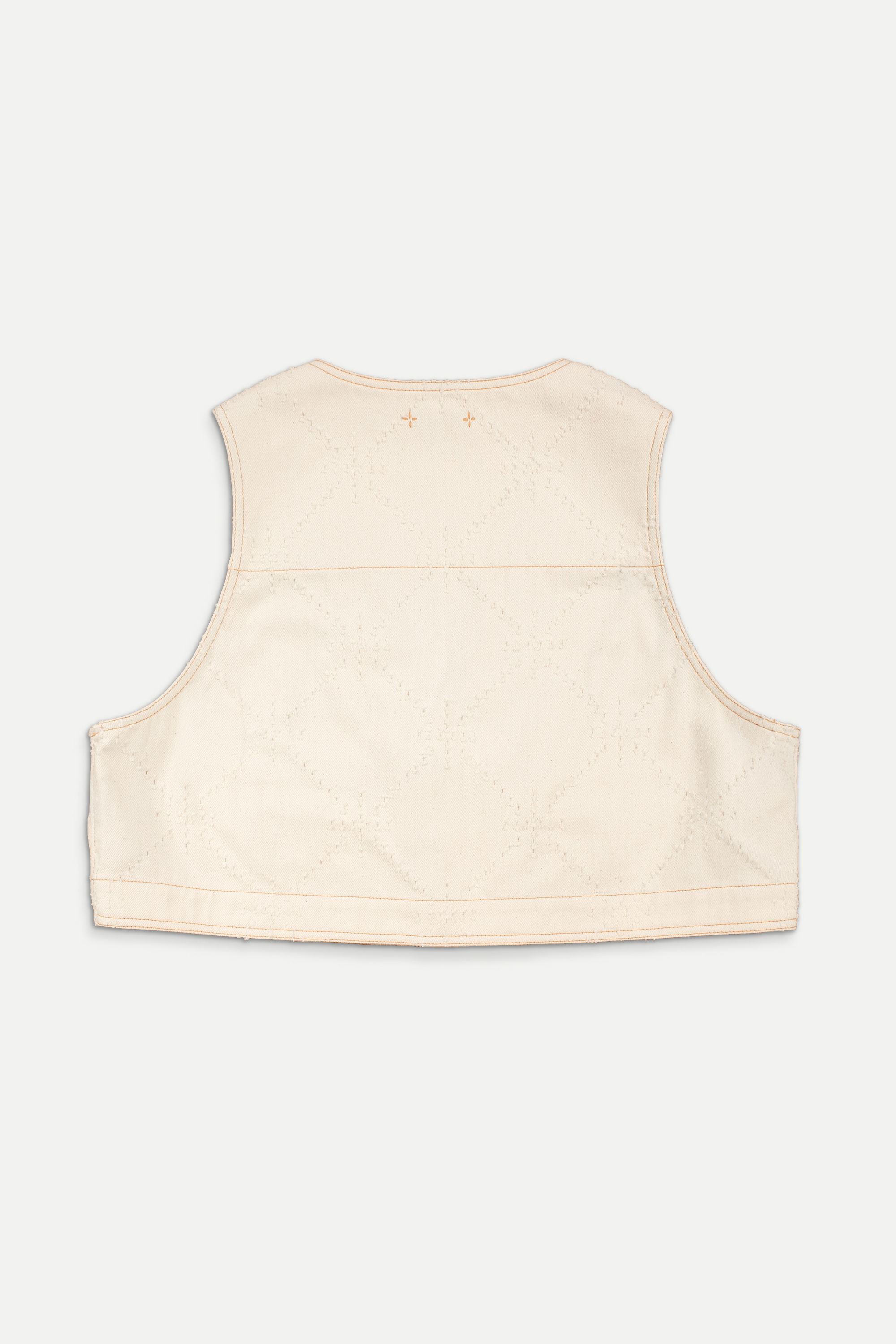 Art of Mending Texture Ecru Denim Vest