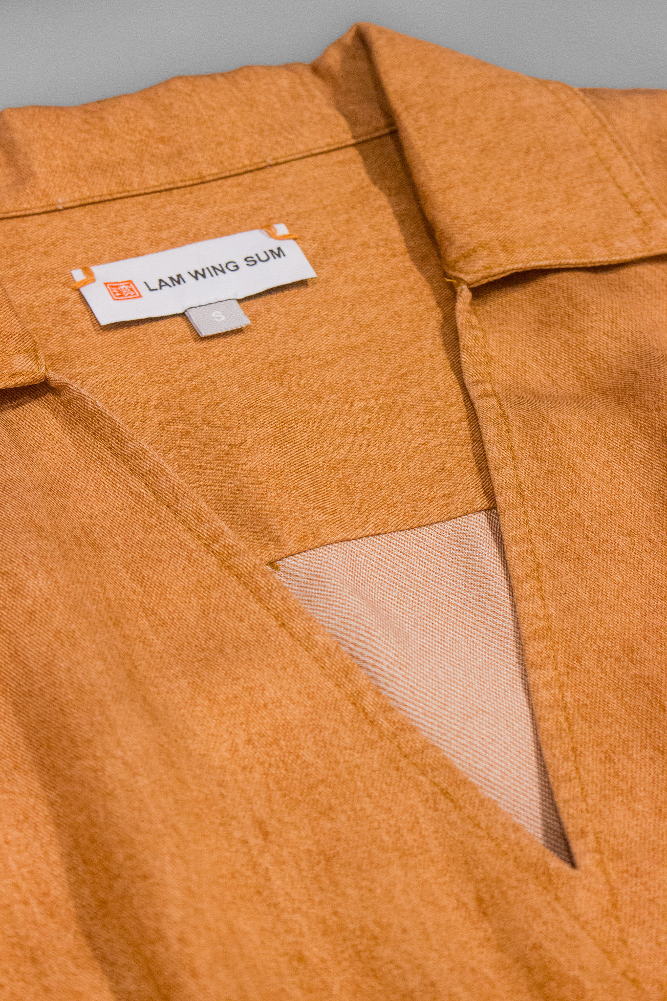 Orange V-neck Shirtdress