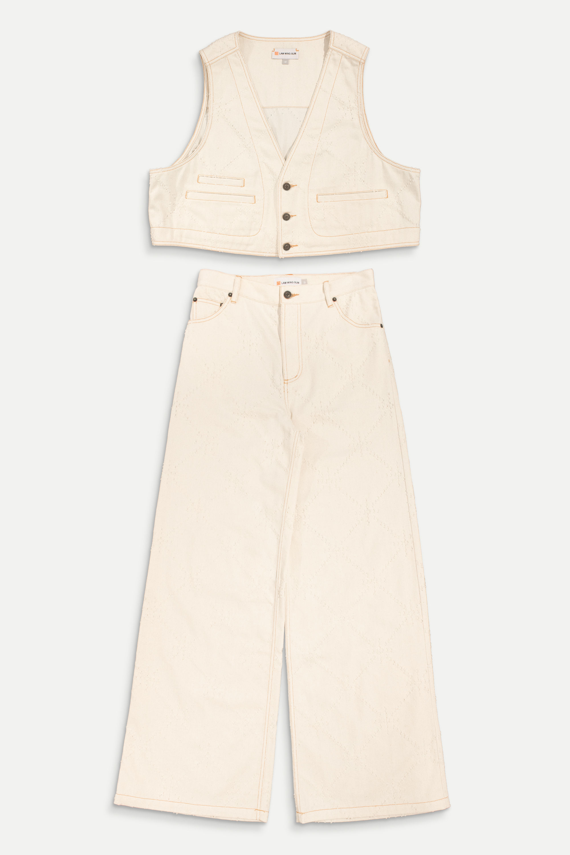 Art of Mending Texture Ecru Denim Set