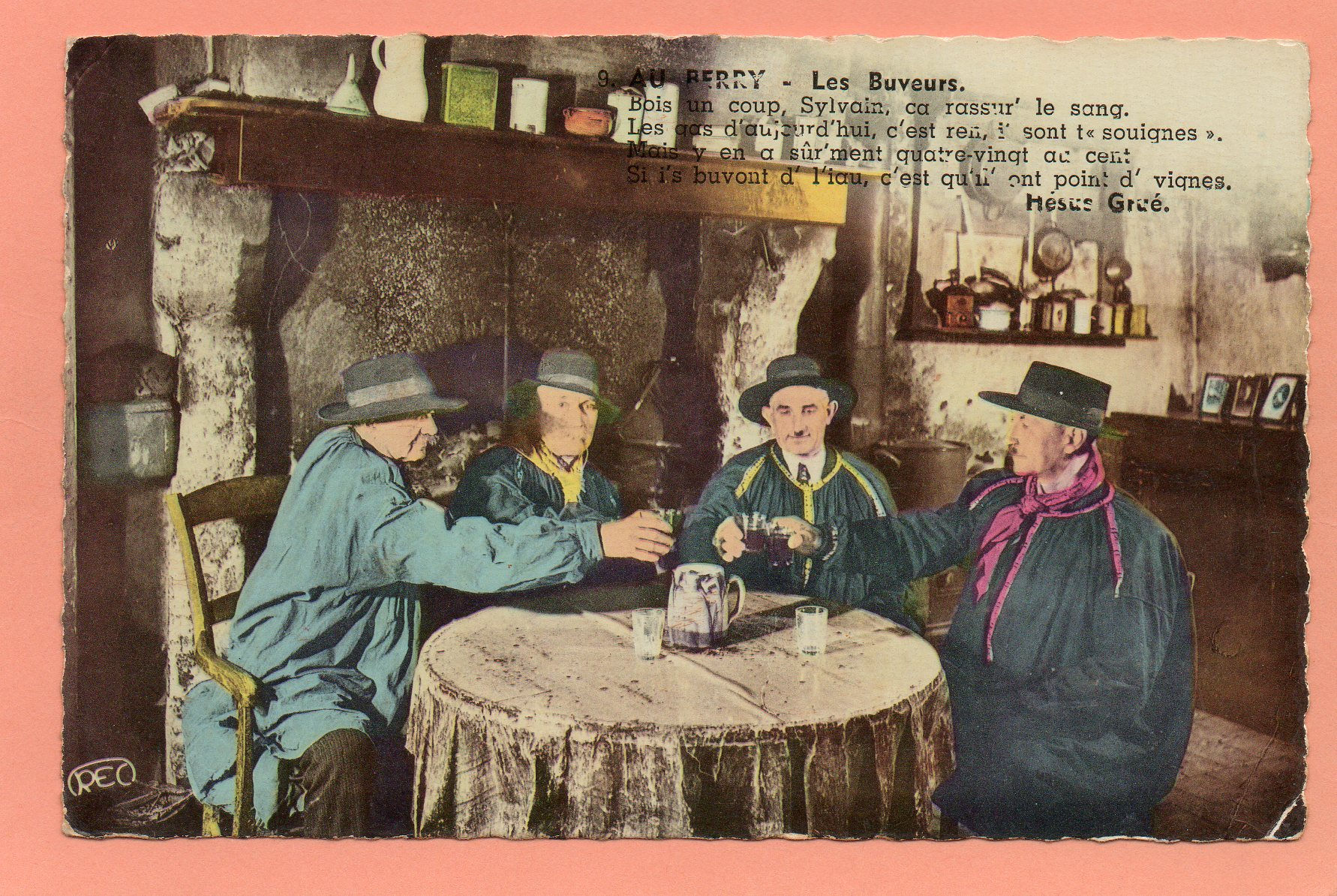 AU BERRY - 9 - Les Buveurs - Bois un coup, Sylvain, ca rassur' le sang ...