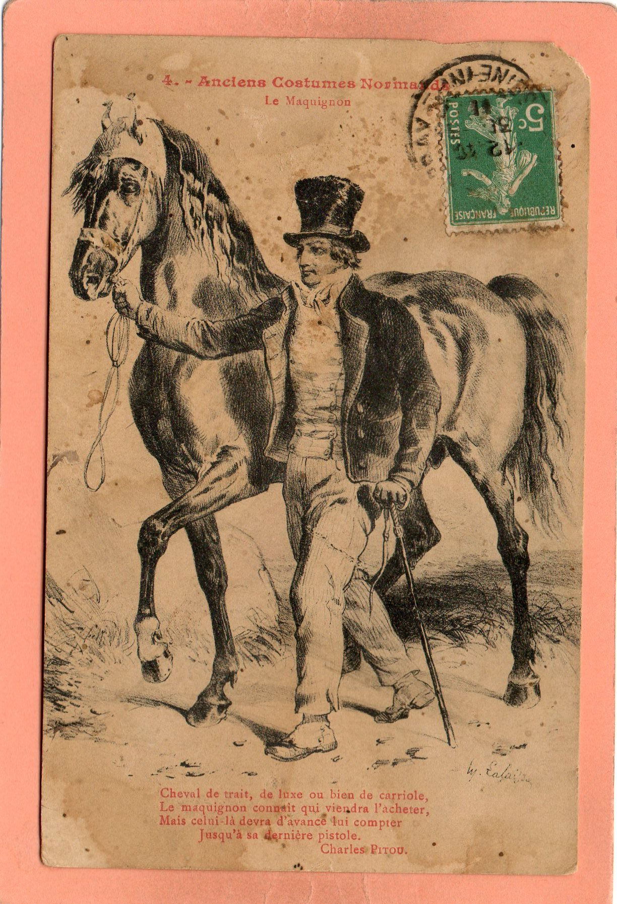 NORMANDIE - 4 - Anciens Costumes Normands - Le Maquignon - Cheval de trait, de .