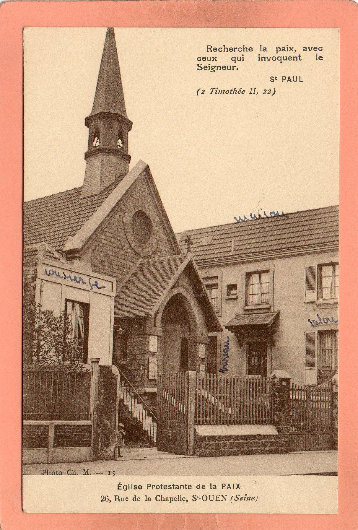 dept 93 - 15 - SAINT-OUEN - Eglise Protestante de la Paix - 26, Rue de la Chapel