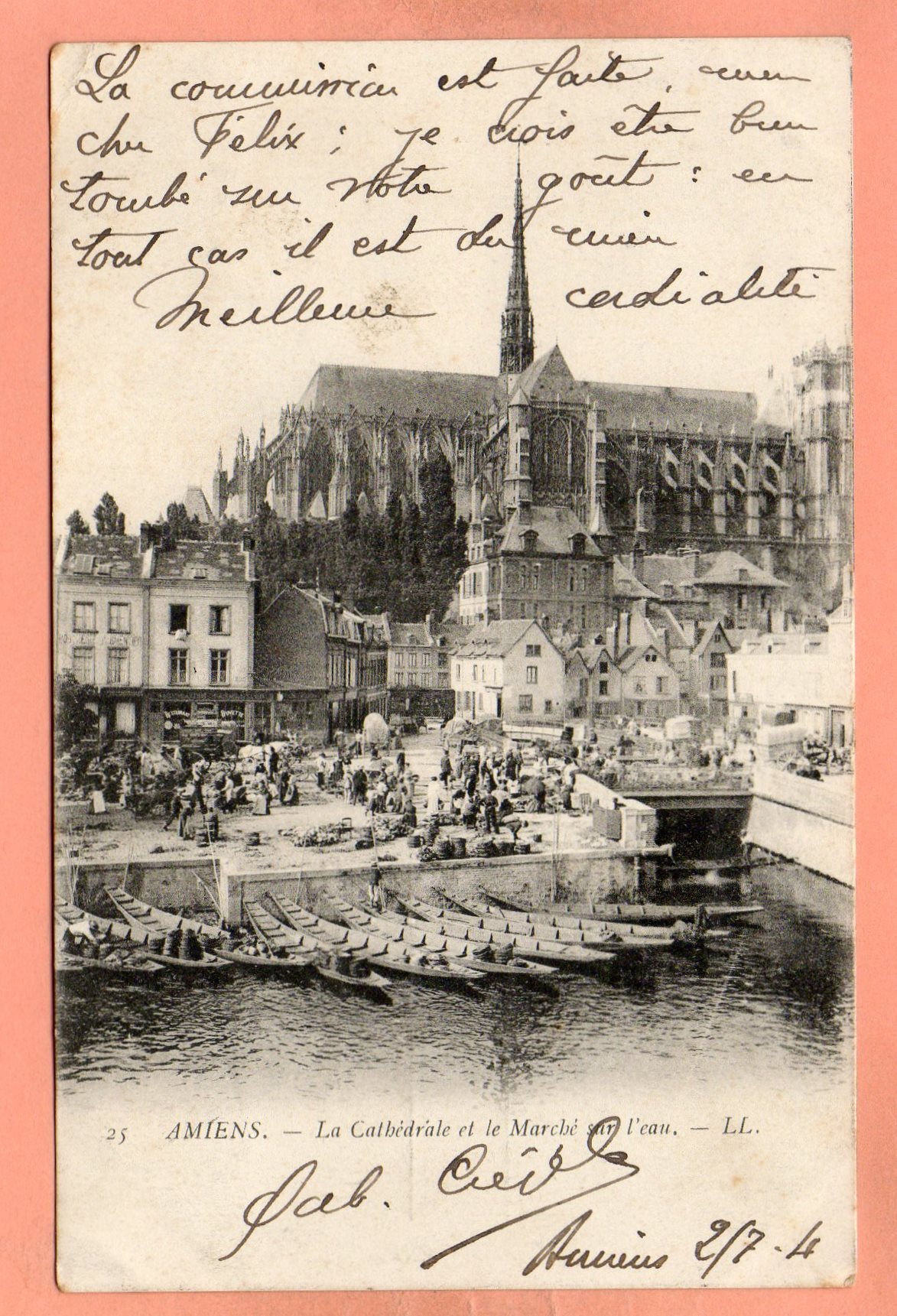 dept 80 - 25 - AMIENS - La Cathédrale et le Marché sur l'eau