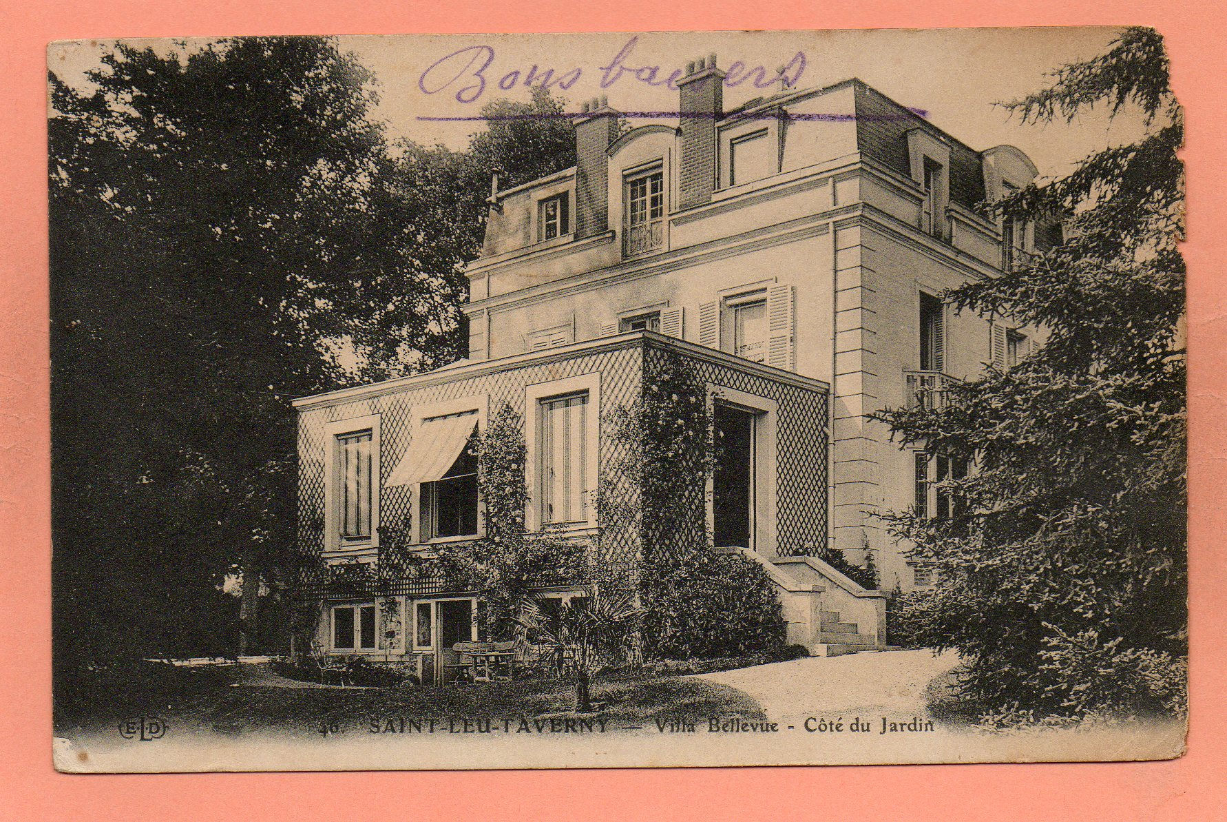 dept 95 - 40 - SAINT-LEU-TAVERNY - Villa Bellevue - Côté Jardin