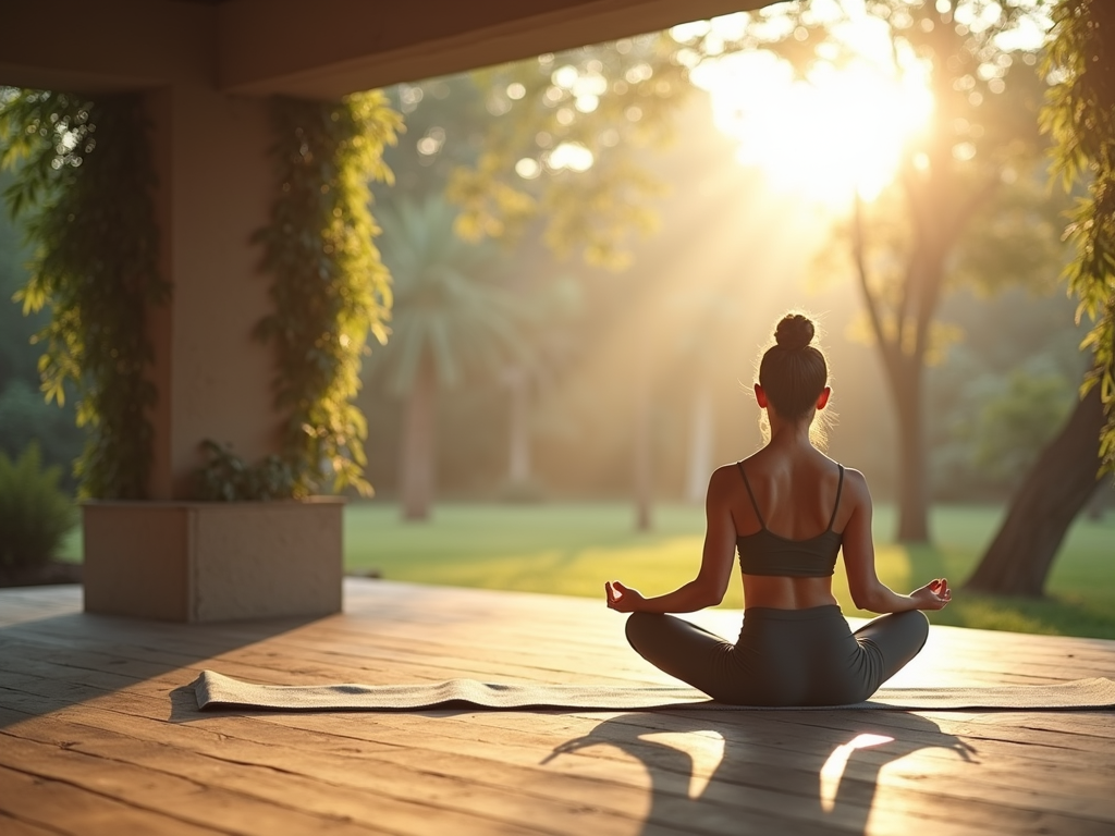 A tranquil yoga setting with natural light and mats prepared for a community class.