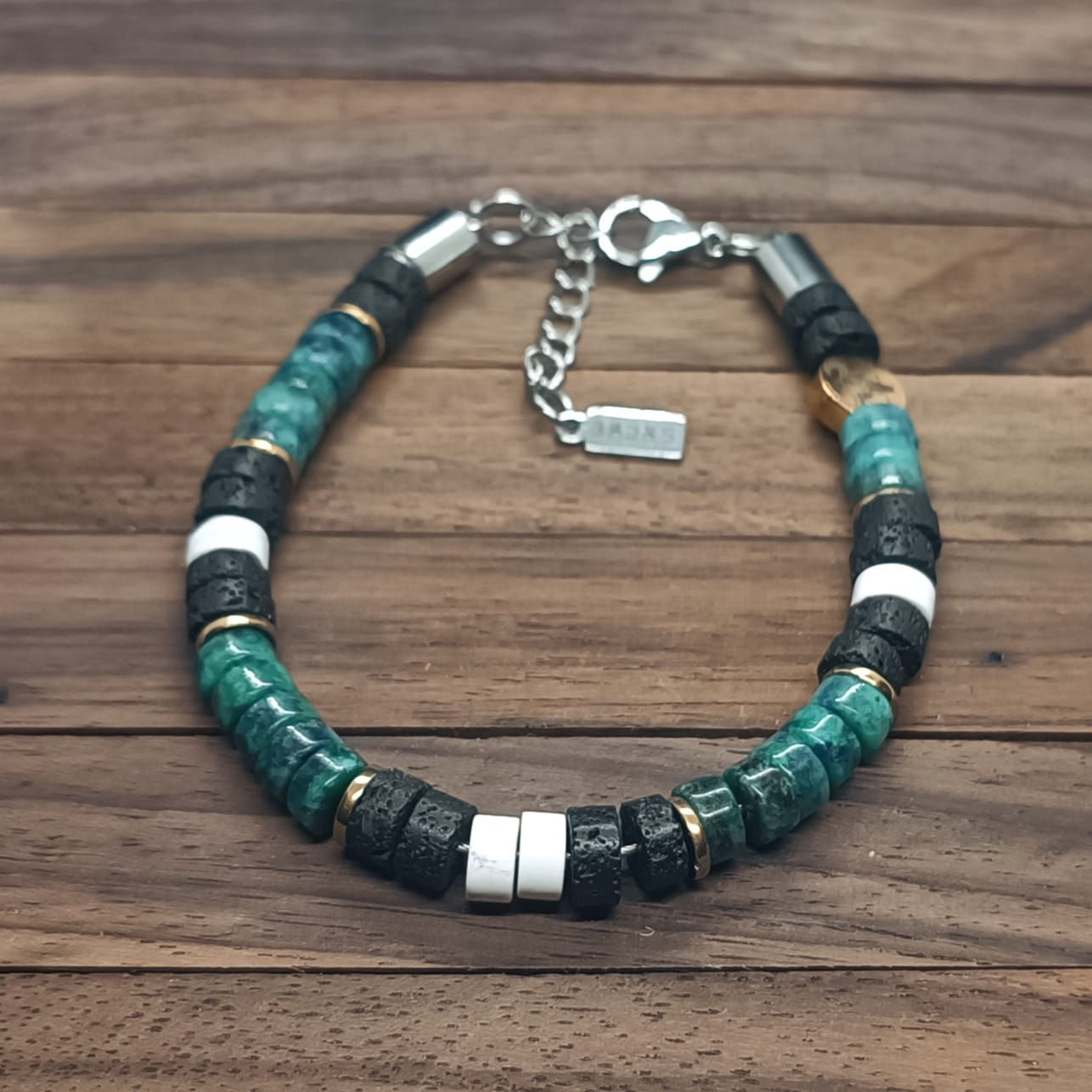 Bracelet Heishi Jaspe verte