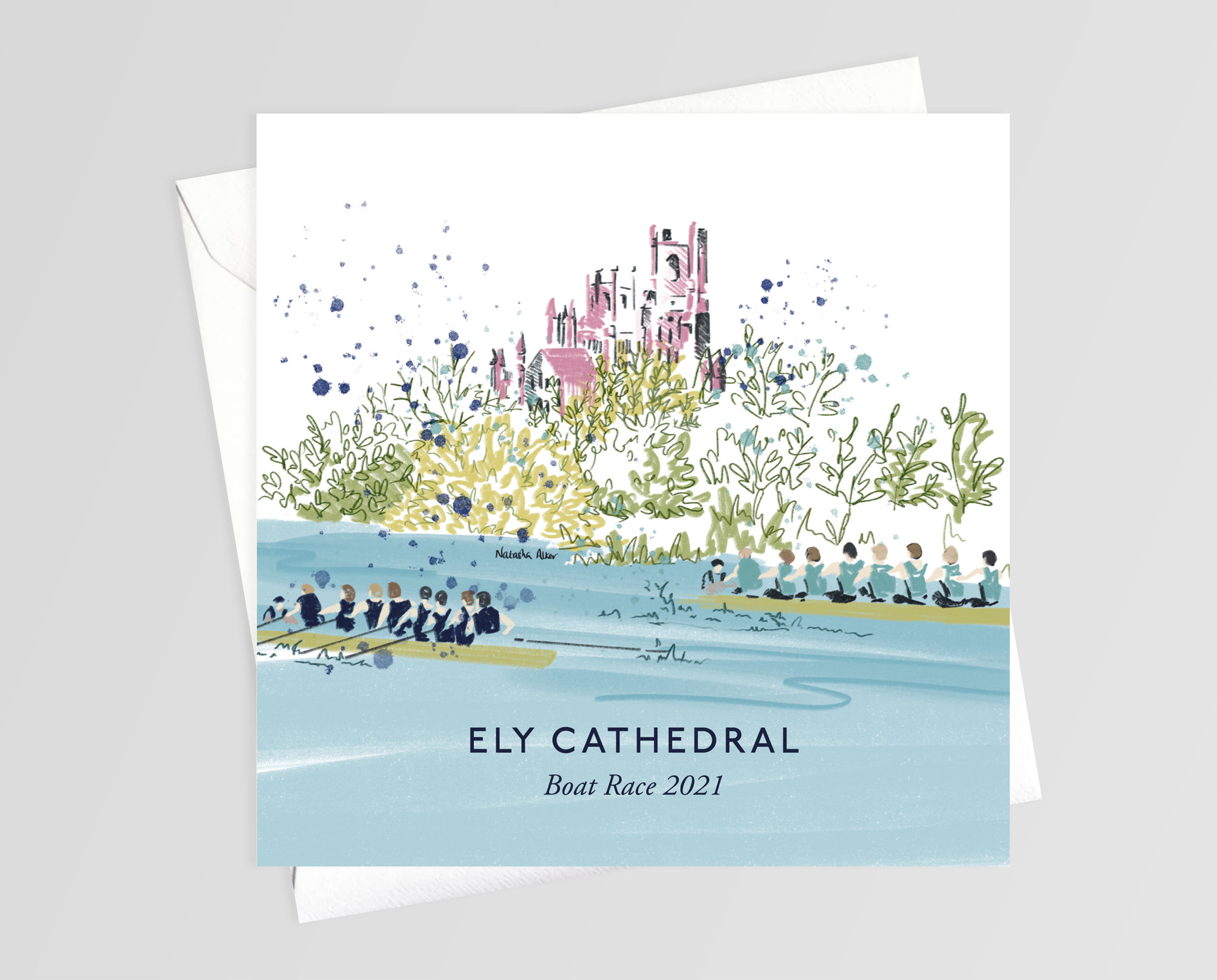 Ely Cathedral, River Ouse, Cambridgeshire, Greeting Card