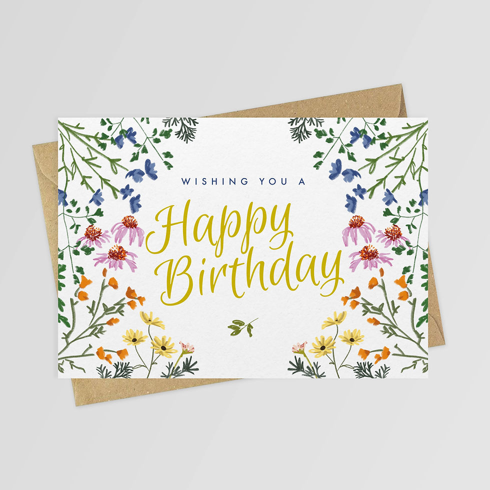 Thumbnail: Rainbow Flower Happy Birthday Greeting Card