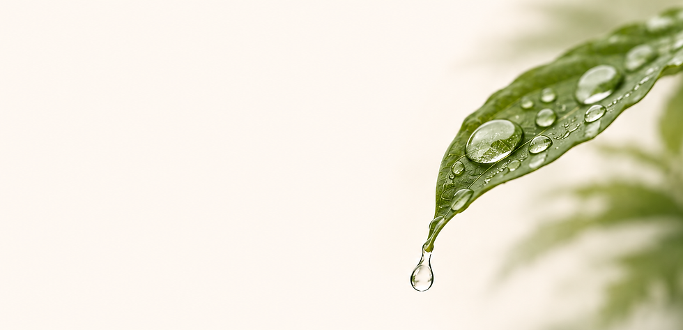 Feuille avec gouttes d'eau pour gecko