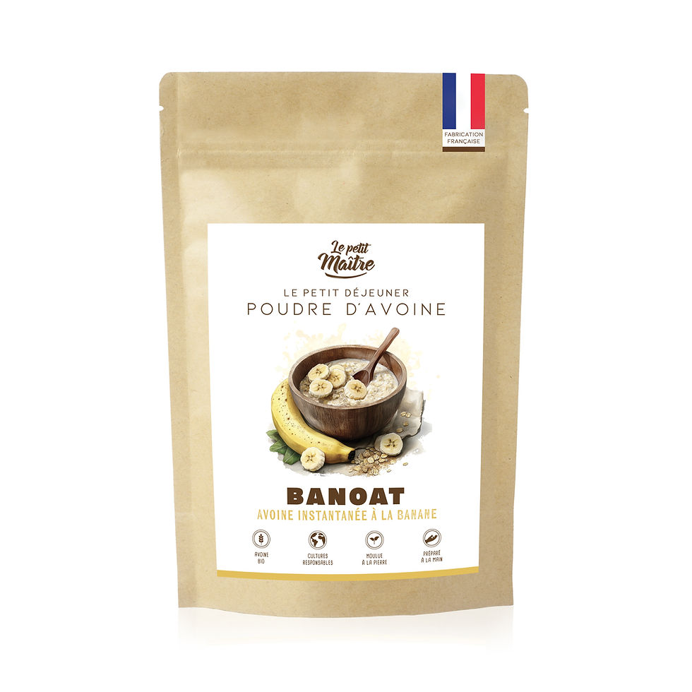 Sachet de poudre d'avoine instantanée bio à la banane