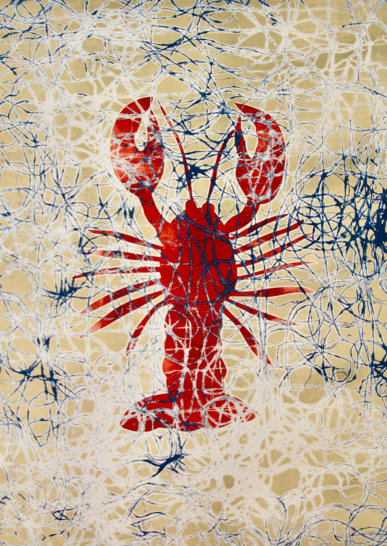 Golden Lobster Print