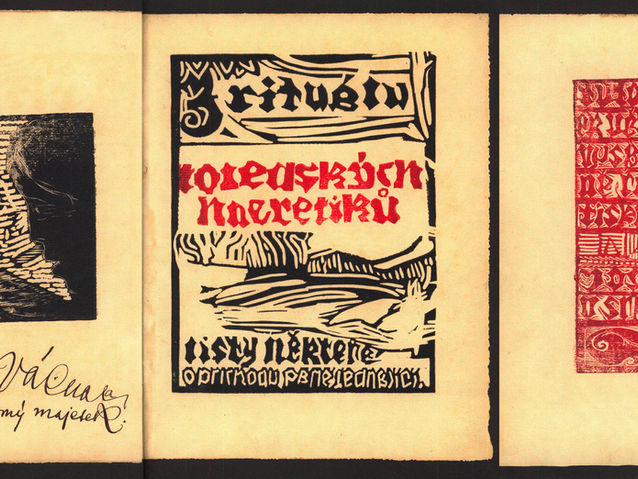 The inside pages of Josef Váchal’s book "Some Letters from the Ritual of the Toledo Heretics, Concerning the Coming of the Lord", published in 1911