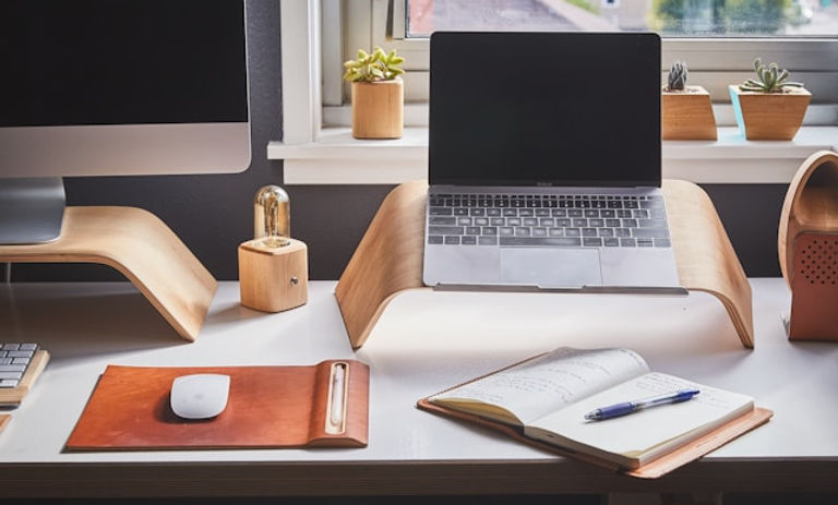 Organised home office filing system with labelled folders and documents