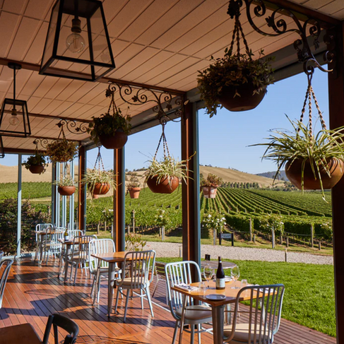 tables and chairs outside