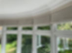 luxury silk blinds with bobble trim