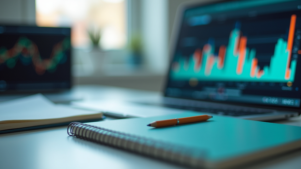 Close-up view of a laptop and notebook on a desk, ready for online learning