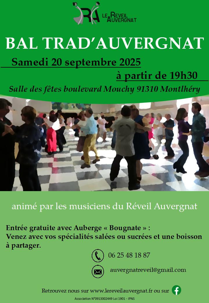 Sam 20 sept : Bal Trad'Auvergnat à Montlhéry