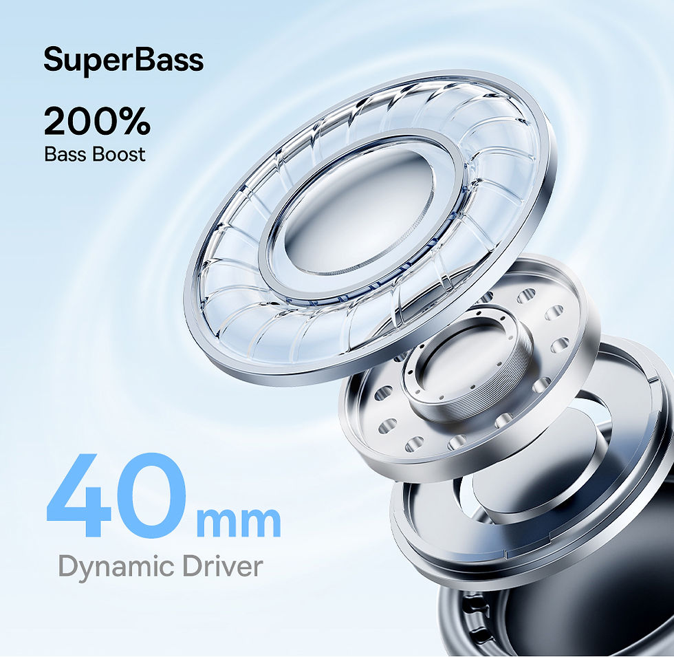 Miniatura: Baseus Wireless Headphones Bluetooth 5.3 HIFI Level Earphone 40mm Driver Foldabl