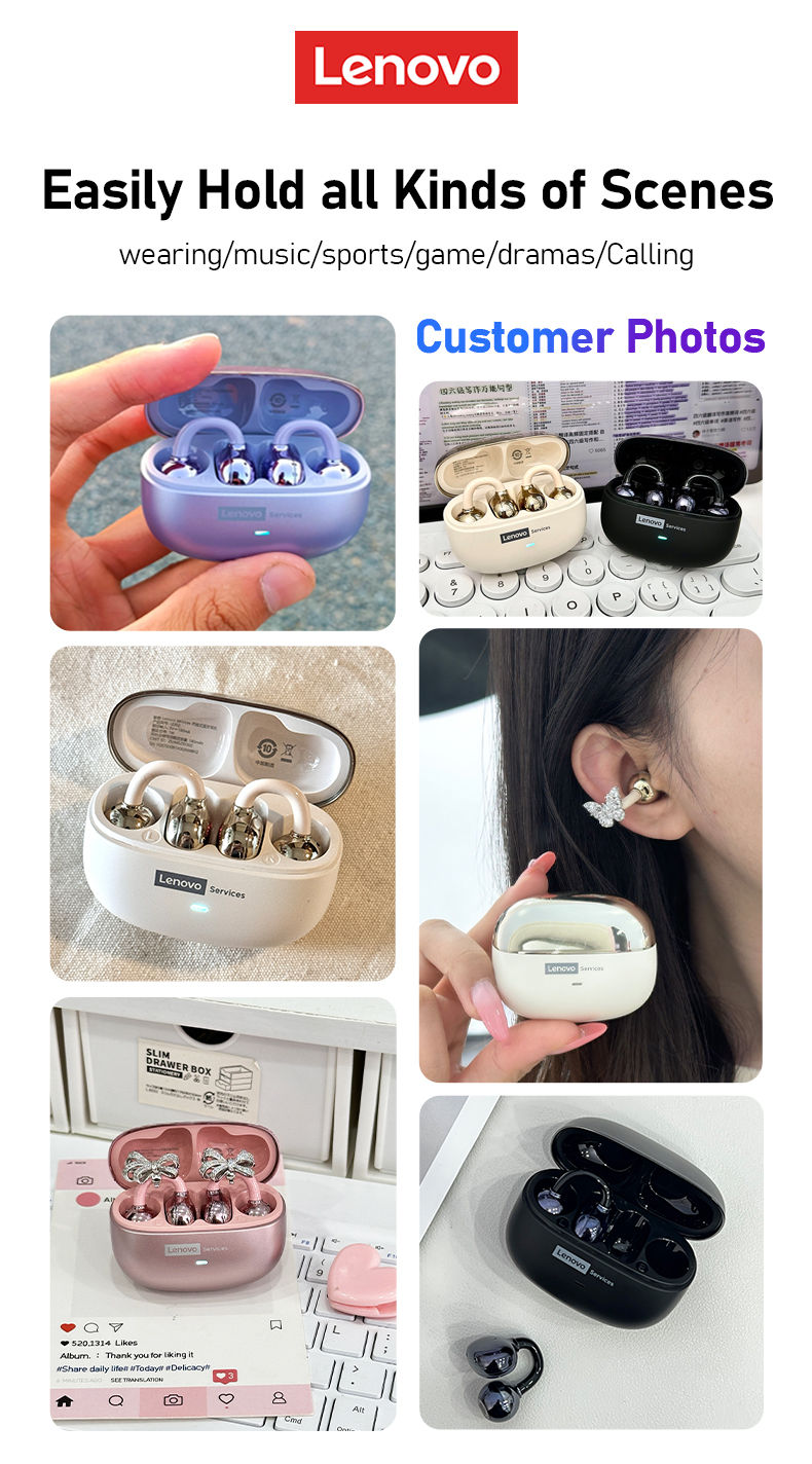 Miniatura: Lenovo LE302 OWS Wireless Clip-On Earbuds
