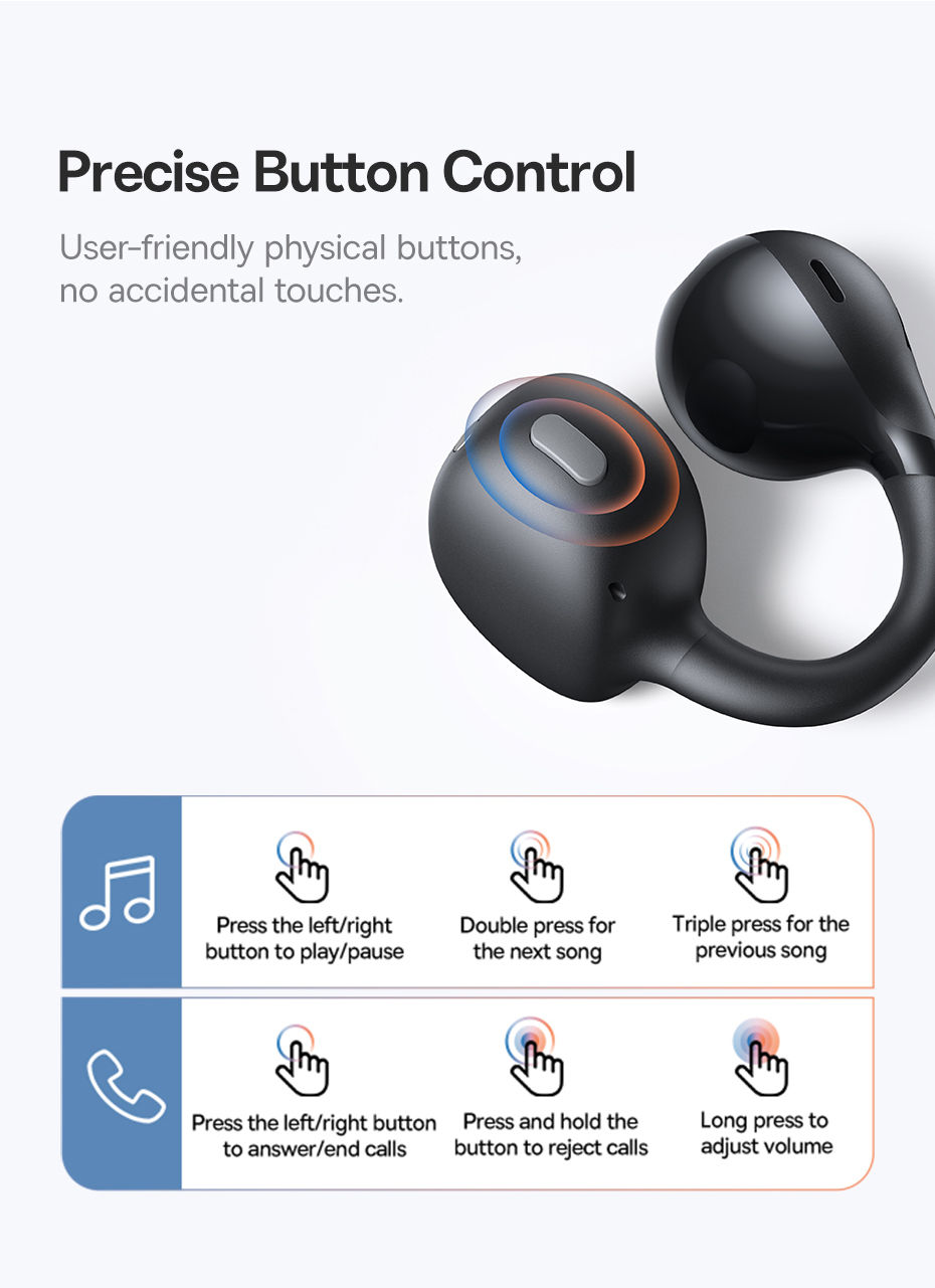 Miniatura: Baseus BC1 Open-Ear Wireless Earbuds Bluetooth 6.0