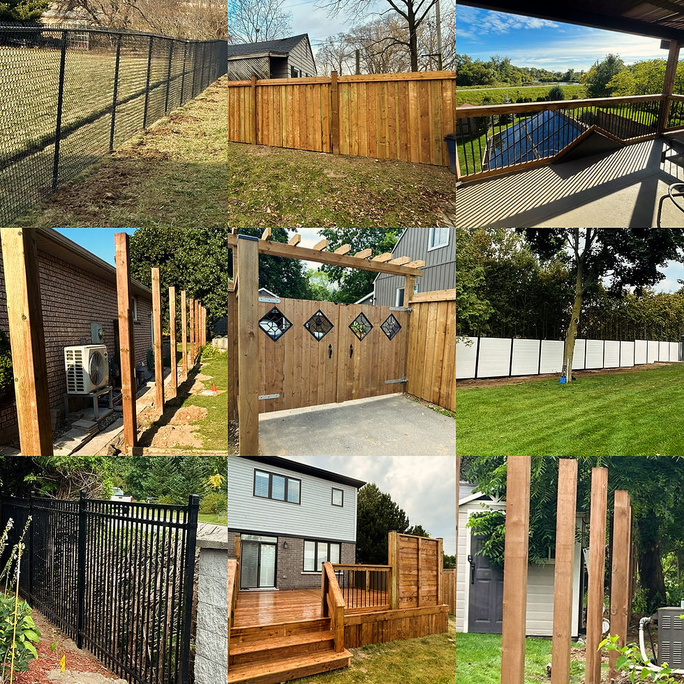 fence, decks, and posts built and set by MM Posthole Digging, Brantford's fence and deck builders