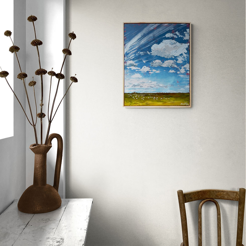 Thumbnail: The Tor from afar acrylic Somerset painting