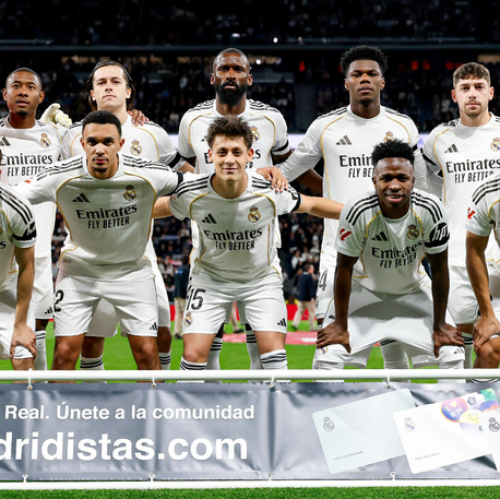 El once inicial del Real Madrid contra el Getafe.