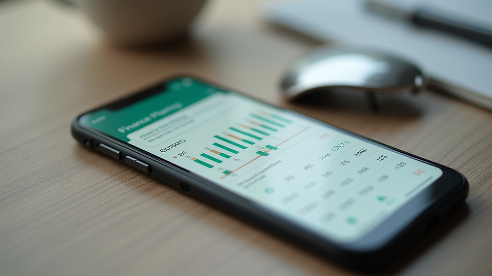 Close-up view of a smartphone showing a financial planning app interface
