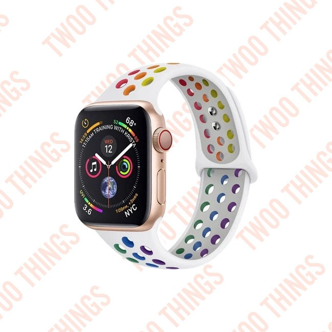 Thumbnail: Apple Watch Sport Breath Band WHITE w/ RAINBOW
