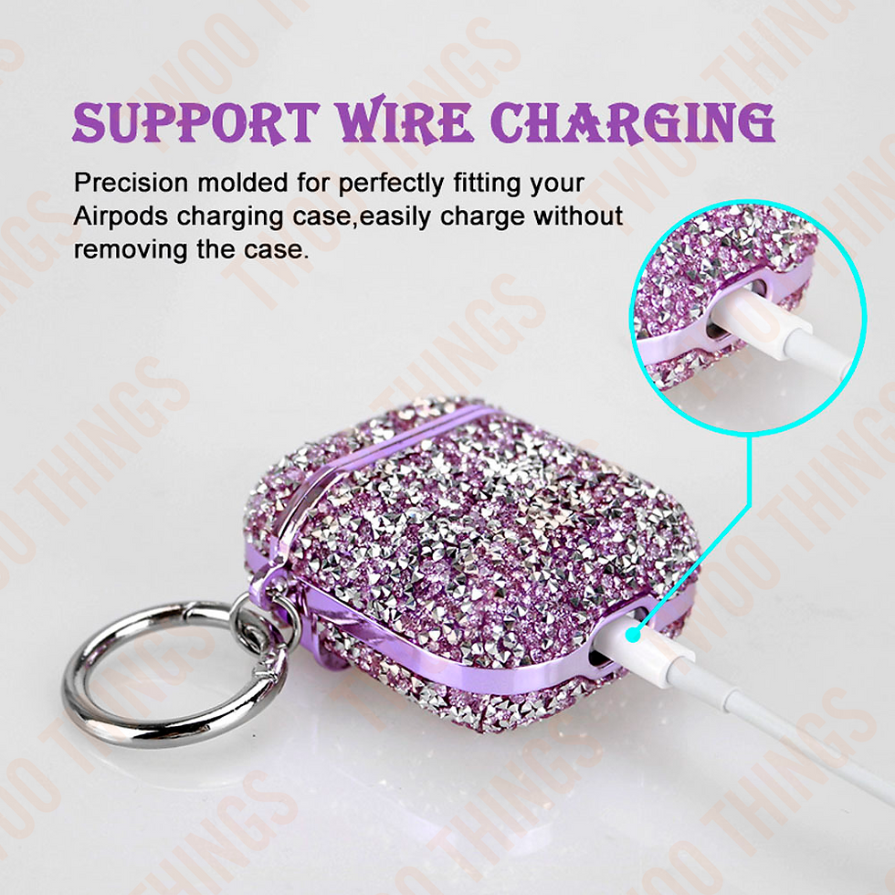 Thumbnail: Glitter Grant AirPods Case w/ Key Ring Hard Shell Shockproof