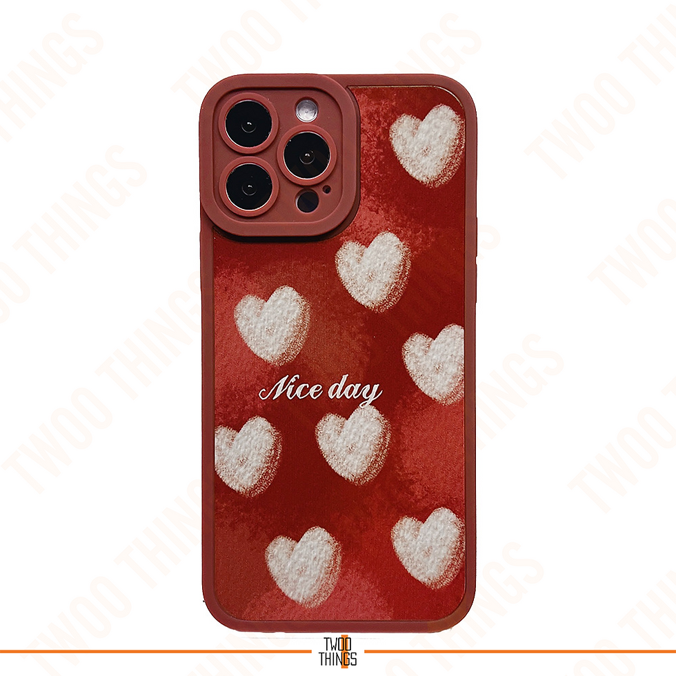 Vintage Heart Style on Maroon Color Rubber Case