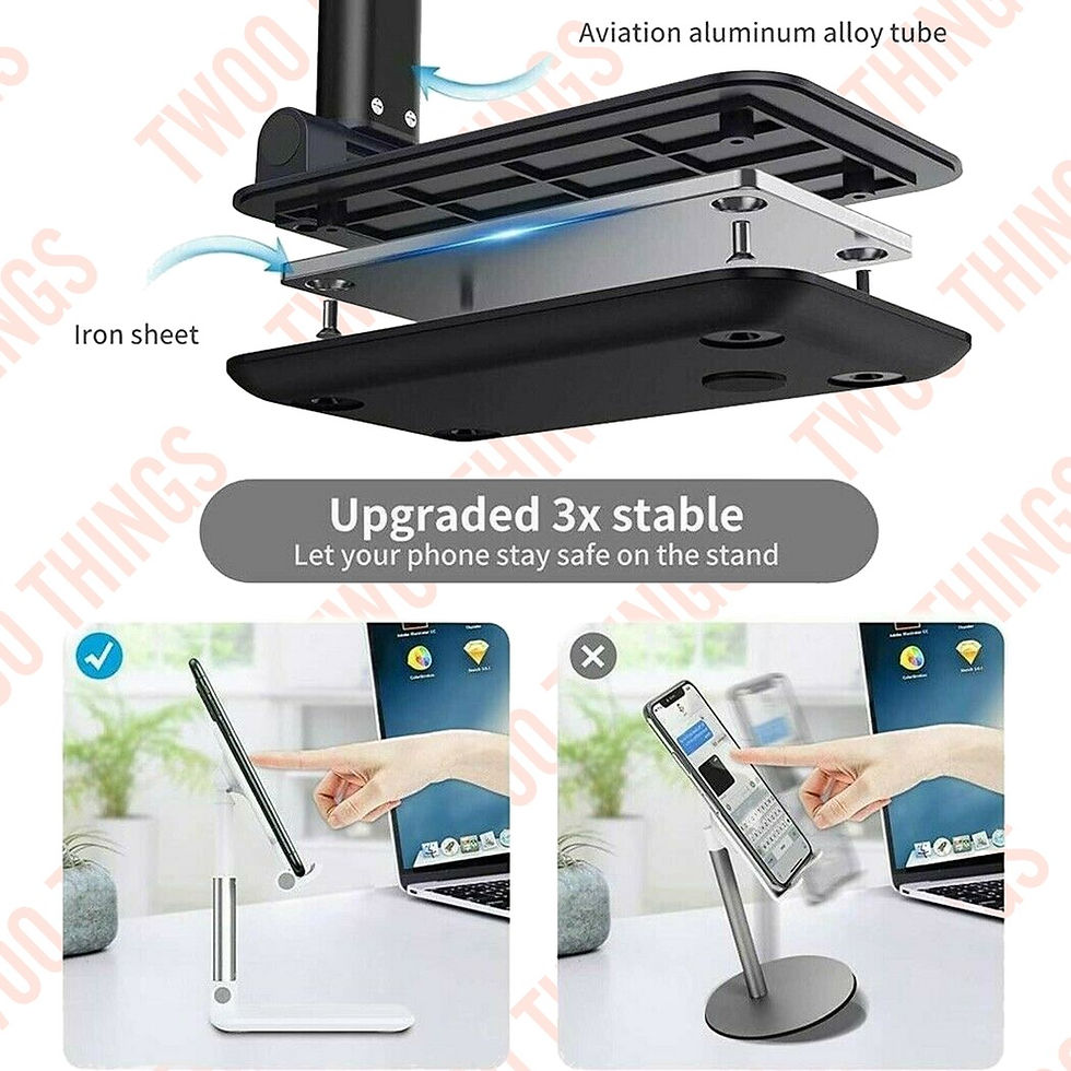 Thumbnail: Aluminum+ABS Medium Phone and Tablet Table Stand Adjustable Holder
