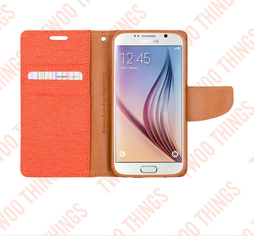 Thumbnail: GOOSPERY Mercury iPhone Canvas Diary Flip Wallet Case