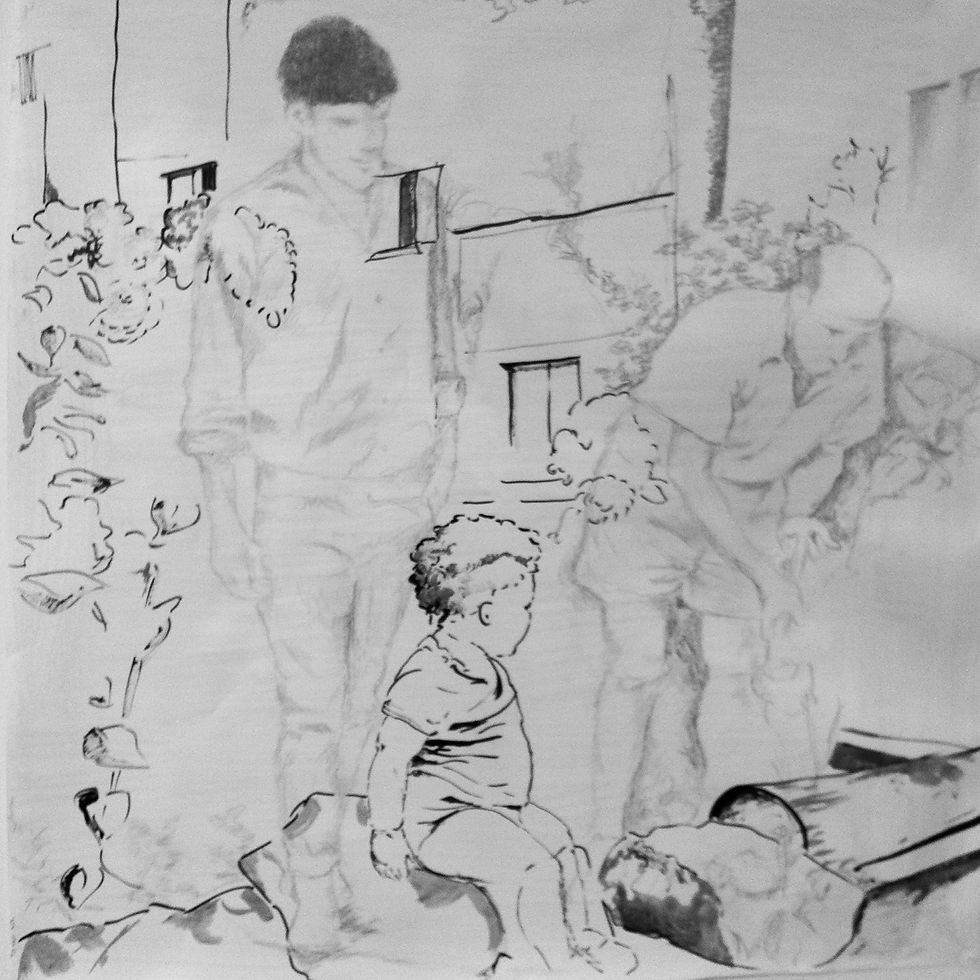 Moria Bachar 2014 ink on paper 100-110cm