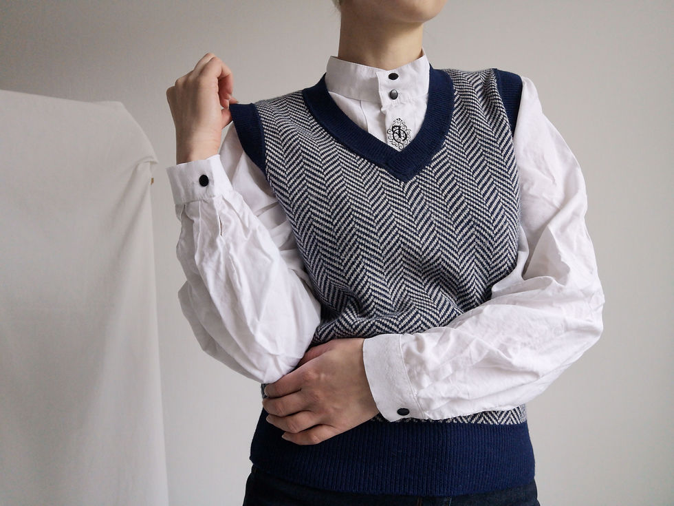 Dzianinowa kamizelka z wełną